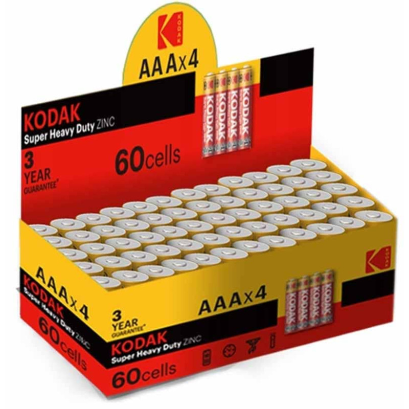 ﻿Батарейки Kodak AAA 1,5 V R3 мізинчикові, 60 шт.