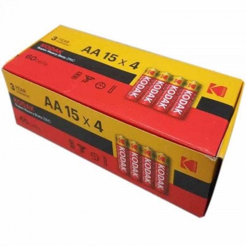 ﻿Батарейки Kodak AA 1,5 V R6 пальчикові, 60 шт.