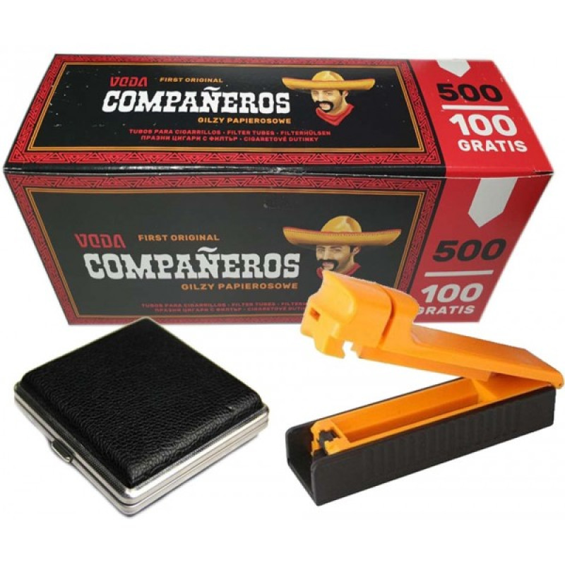 Стартовий набір для набивання сигарет "новачок" - сигаретні гільзи 500 шт, машинка для набивання сигарет, портсигар